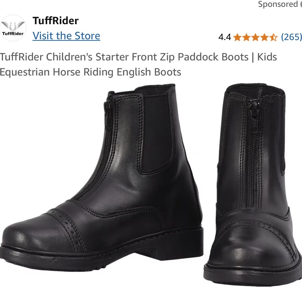 Kids Black Equestrian Boots
